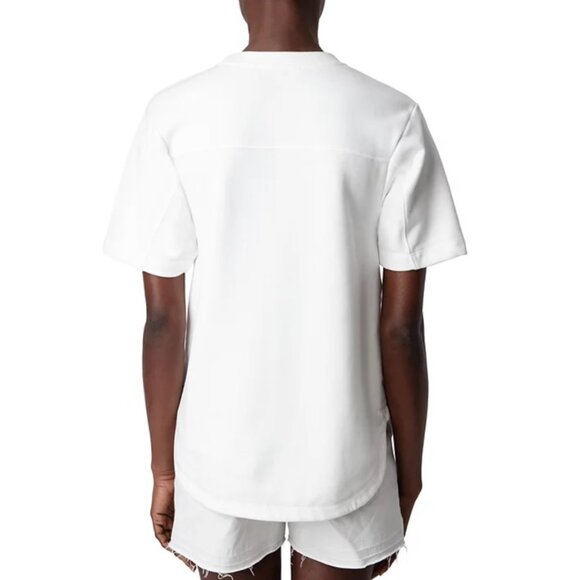 NWT Zadig & Voltaire Bow Mo Terry Palmier Tee Women's Size S, White MSRP $248 - Picture 9 of 10